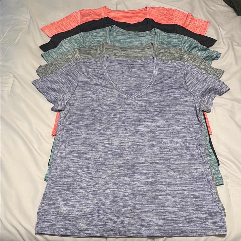 Women's V-Neck Heathered T-Shirts x5